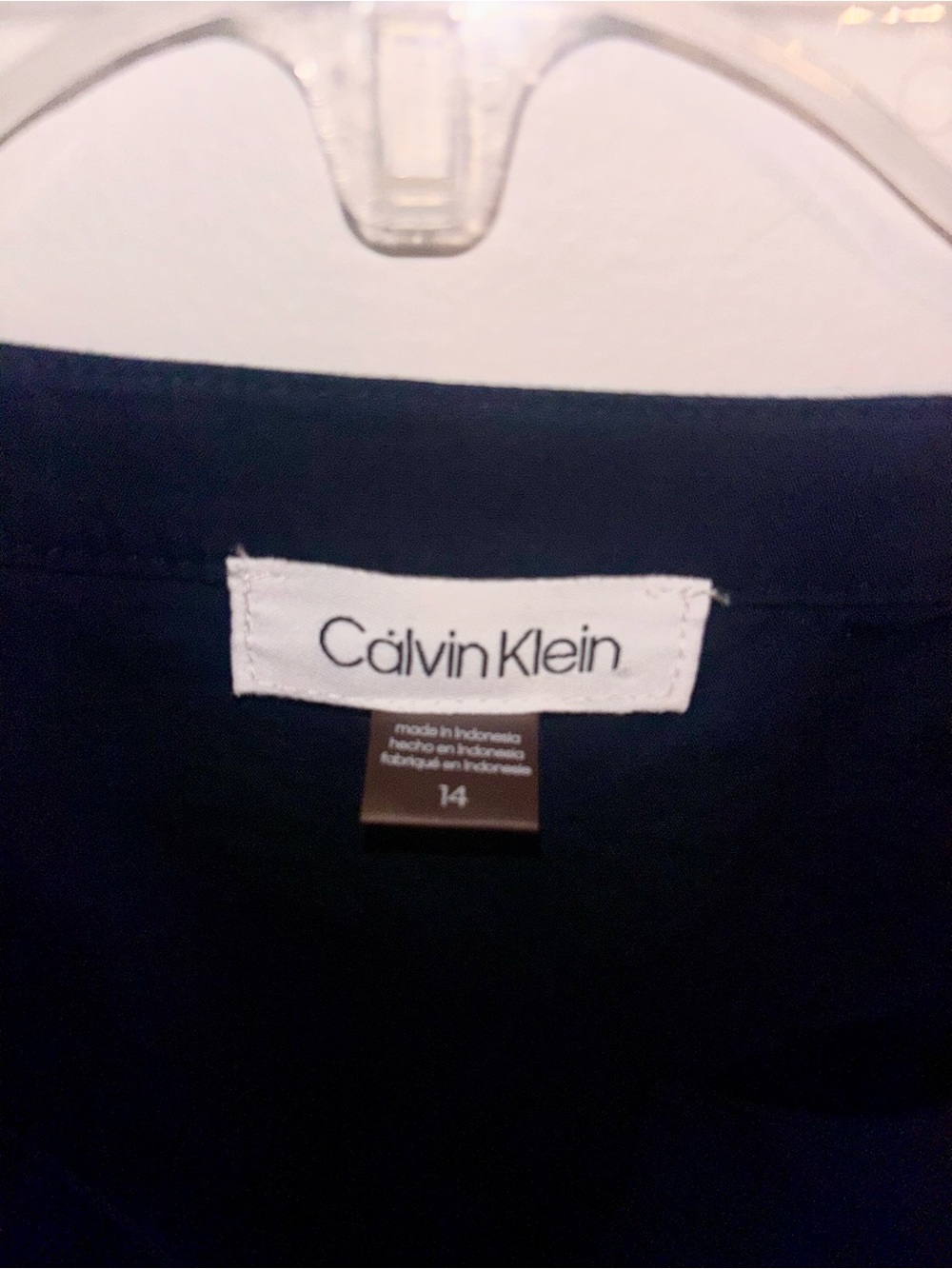 Calvin Klein Navy Blue Sleeveless Button-Front Midi Dress 100% Cotton w/ pockets - Picture 4 of 6
